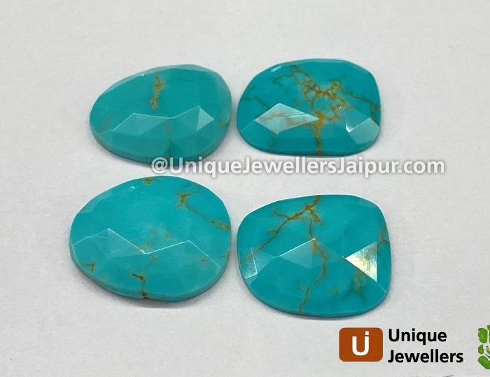 Golden Spiderweb Turquoise Rose Cut Slices