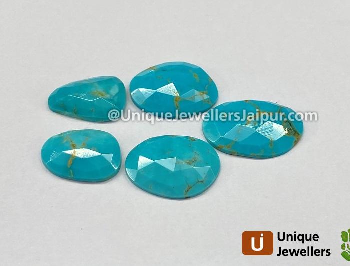 Golden Spiderweb Turquoise Rose Cut Slices