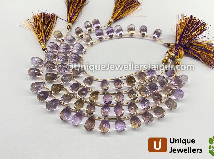 Ametrine Faceted Drop Beads