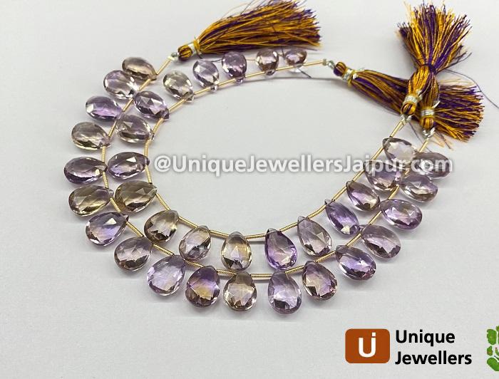 Ametrine Faceted Pear Beads