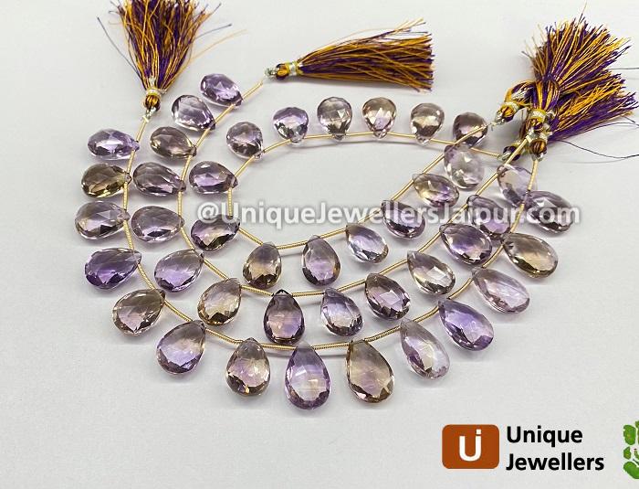 Ametrine Faceted Pear Beads