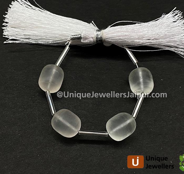 Crystal Quartz Matte Drum Beads