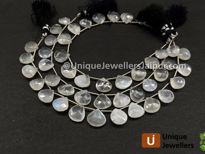 Rainbow Moonstone Far Faceted Heart Beads