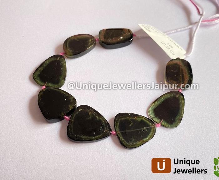 Watermelon Tourmaline Smooth Slices Beads