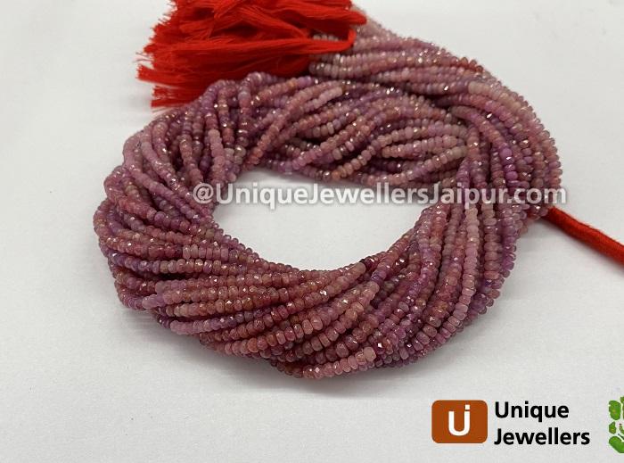 Natural Ruby Shaded Faceted Roundelle Beads