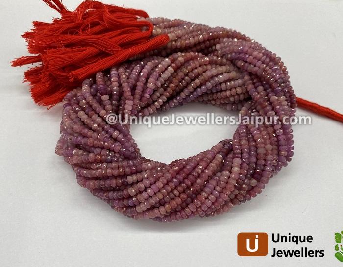 Natural Ruby Shaded Faceted Roundelle Beads