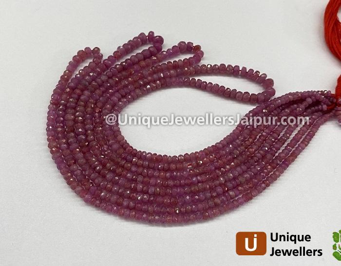 Natural Ruby Faceted Roundelle Beads