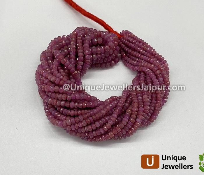 Natural Ruby Faceted Roundelle Beads