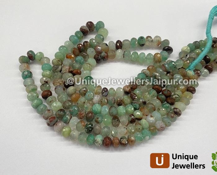 Aqua Chalcedony Faceted Roundelle Beads