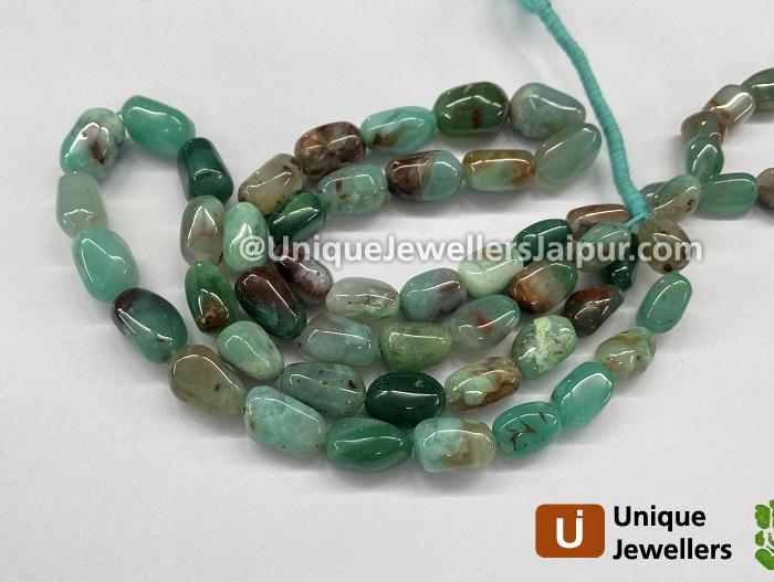 Aqua Chalcedony Big Smooth Nugget Beads