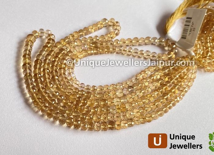 Champagne Citrine Faceted Roundelle Beads