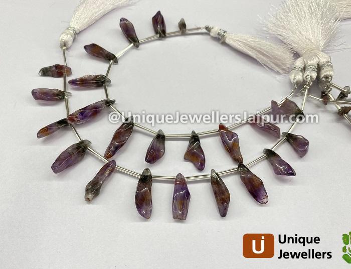 Amethyst Cacoxenite Smooth Irregular Beads