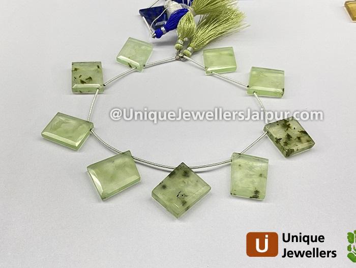 Prehnite Faceted Flat Table Cut Fancy Beads