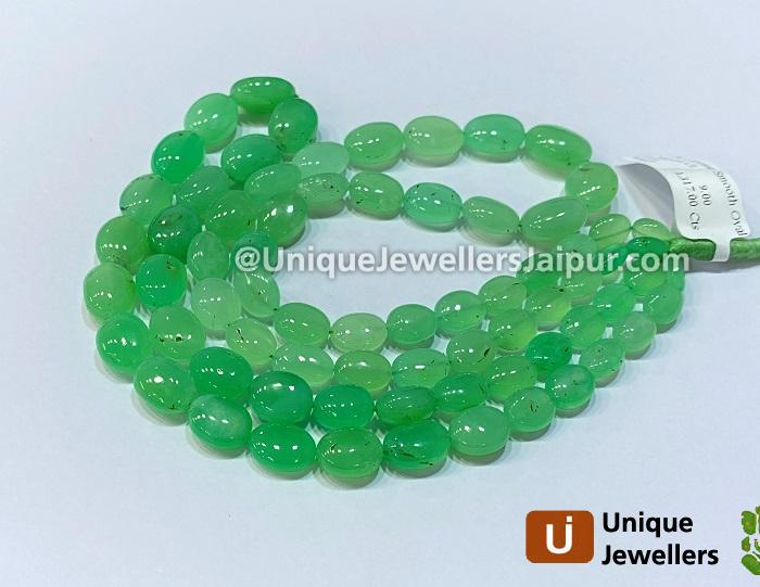 Chrysoprase Smooth Oval Beads