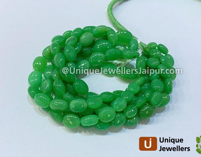 Chrysoprase Smooth Oval Beads