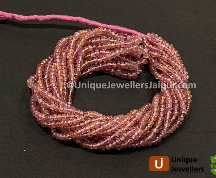 Pink Spinel Smooth Roundelle Beads