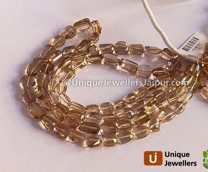 Champagne Citrine Faceted Nugget Beads