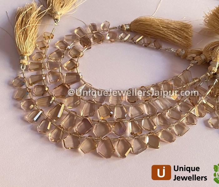 Champagne Citrine Faceted Nugget Beads