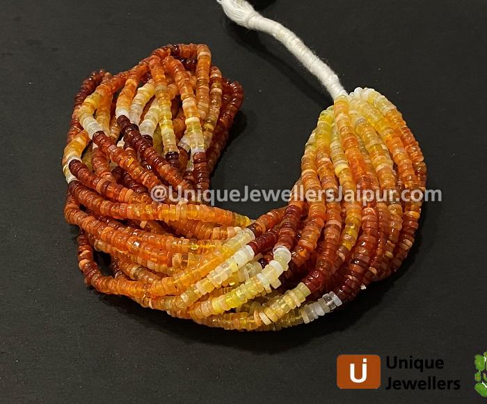 Fire Opal Smooth Tyre Beads