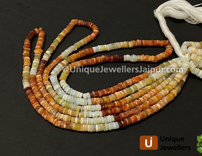 Fire Opal Smooth Tyre Beads