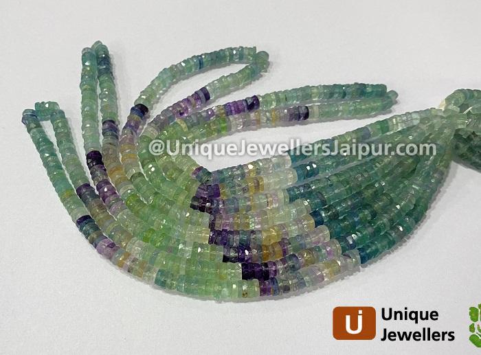 Multi Fluorite Faceted Tyre Beads