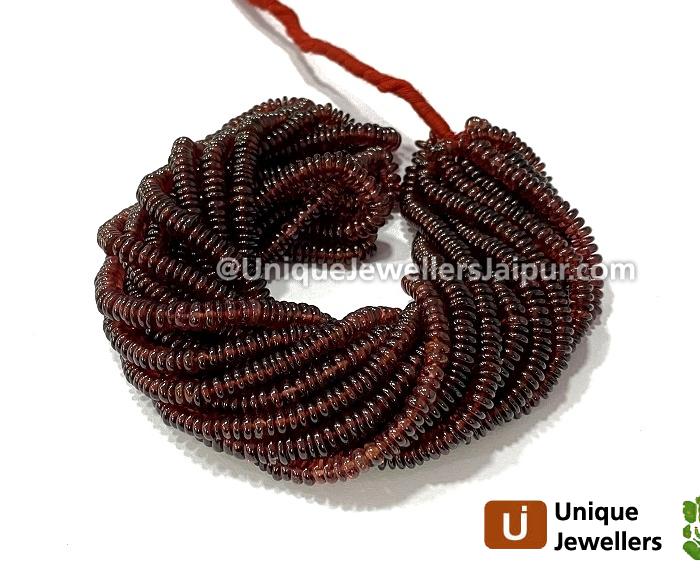 Red Garnet Smooth Tyre Beads