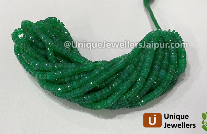 Green Onyx Faceted Tyre Beads