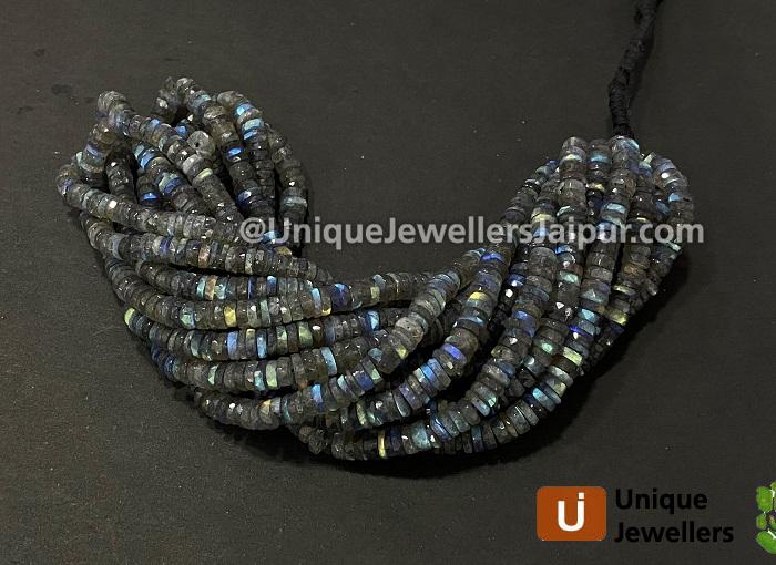 Labradorite Faceted Tyre Beads