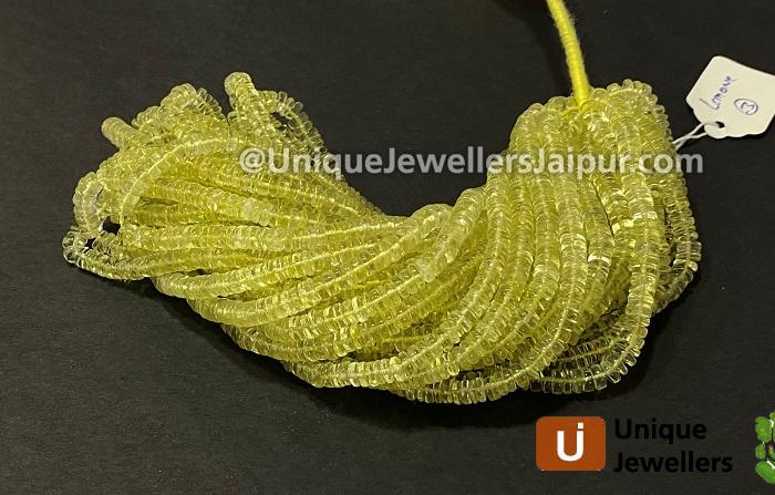 Lemon Quartz Smooth Tyre Beads