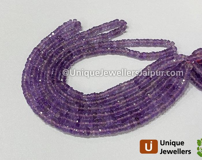 Pink Amethyst Faceted Tyre Beads