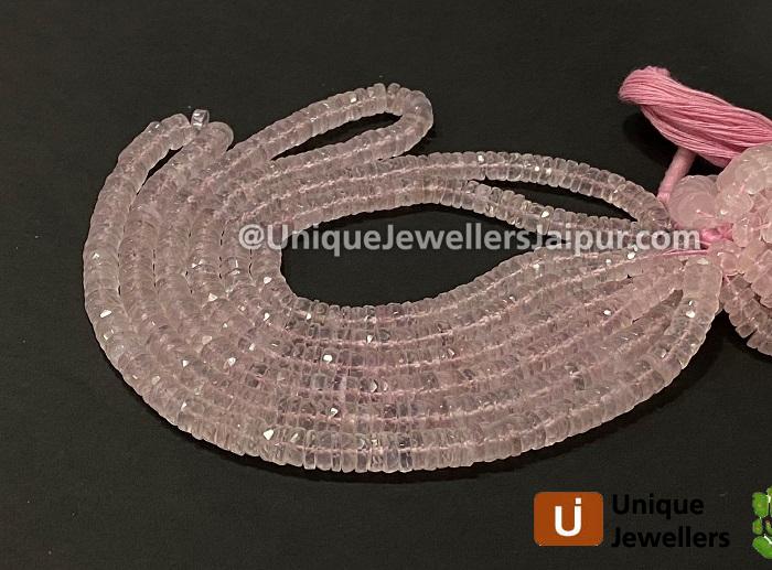 Rose Quartz Faceted Tyre Beads