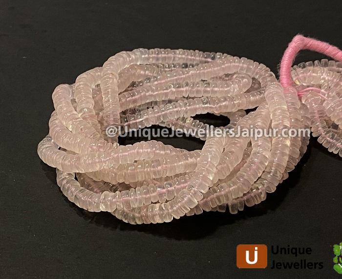 Rose Quartz Smooth Tyre Beads