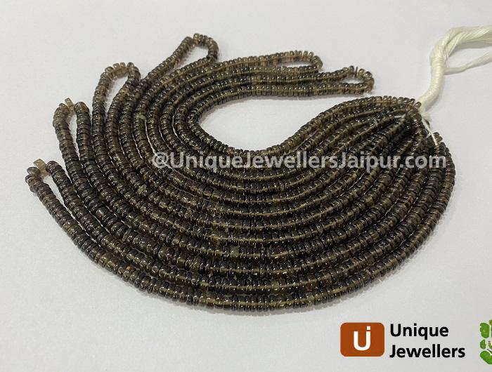 Smoky Quartz Smooth Tyre Beads