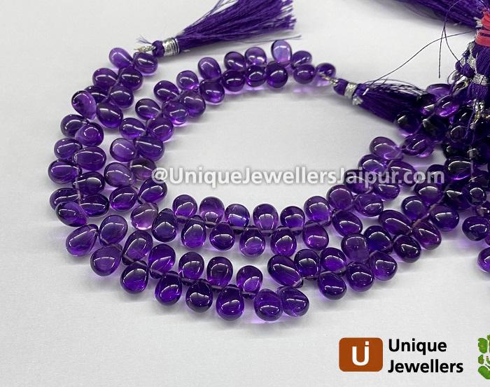 Amethyst Far Smooth Pear Beads