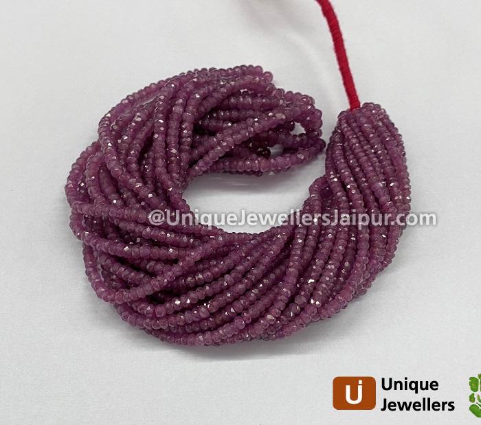 Natural  Ruby Faceted Roundelle Beads
