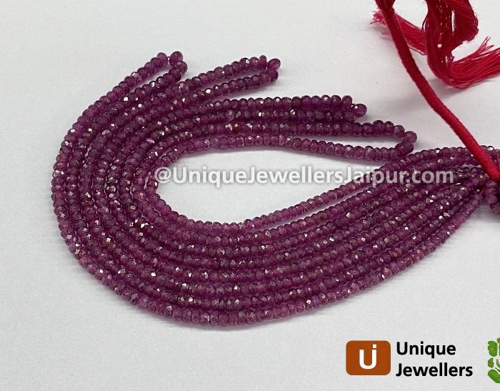 Natural Ruby Faceted Roundelle Beads