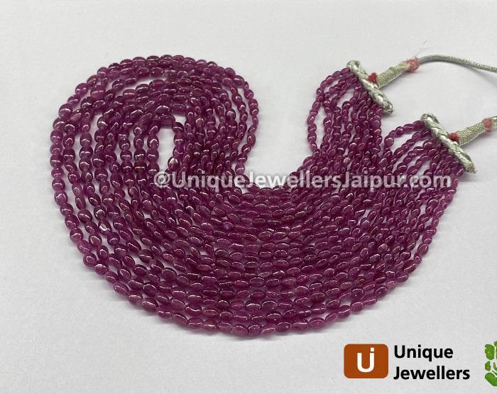 Natural Ruby Smooth Oval Beads