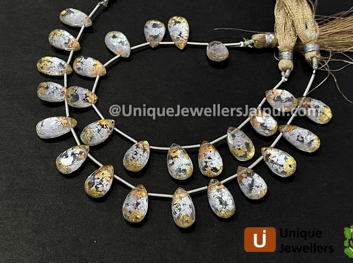 Tri Color Leaf Doublet Faceted Pear Beads