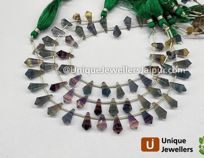 Fluorite Faceted Fancy Cone Beads