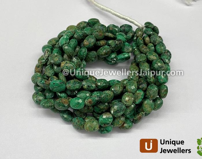 Malachite Faceted Oval Beads