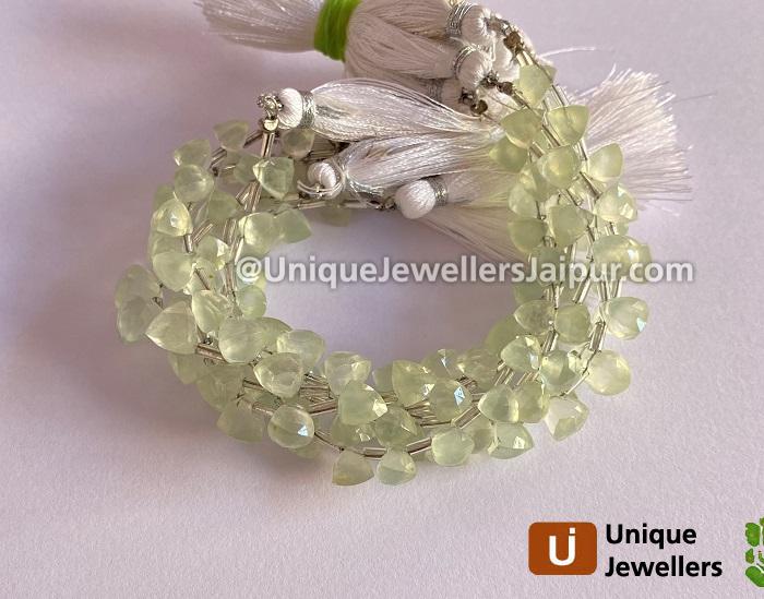 Prehnite Faceted Trillion Beads