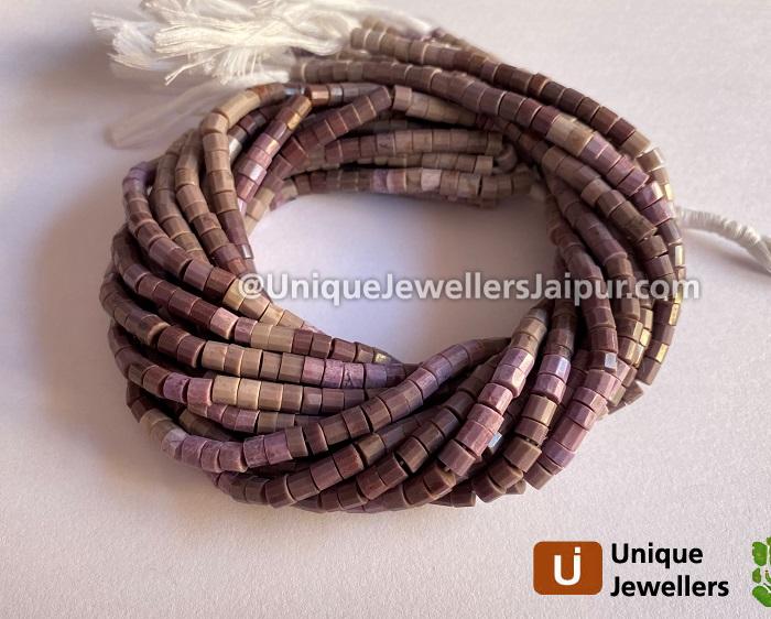 Lavender Jade Shaded Step Cut Tyre Beads