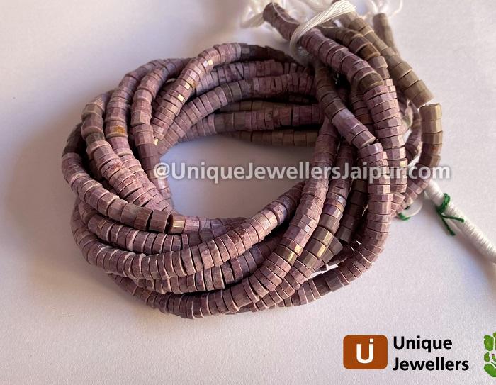 Lavender Jade Shaded Far Step Cut Tyre Beads