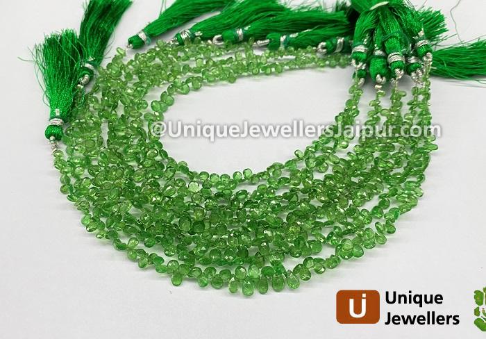 Tsavorite Faceted Pear Beads