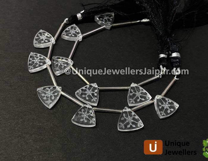 Crystal Carved Triangle Beads