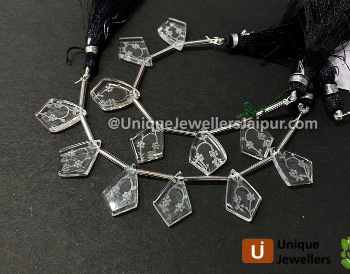 Crystal Carved Rhombus Beads