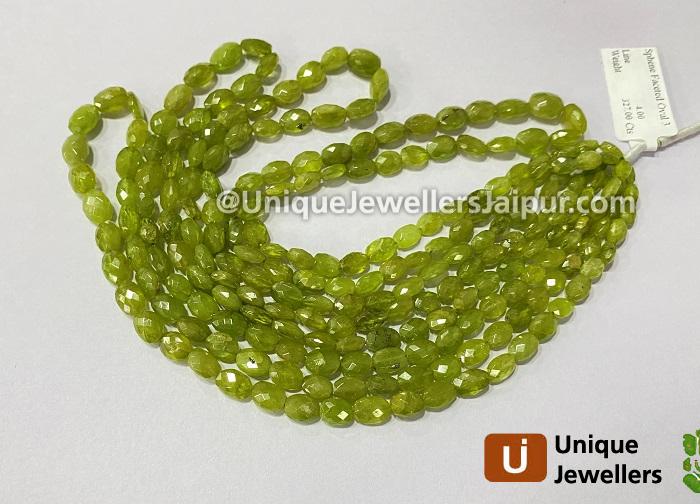 Sphene Faceted Oval Beads