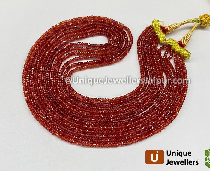 Red Songea Sapphire Faceted Roundelle Beads