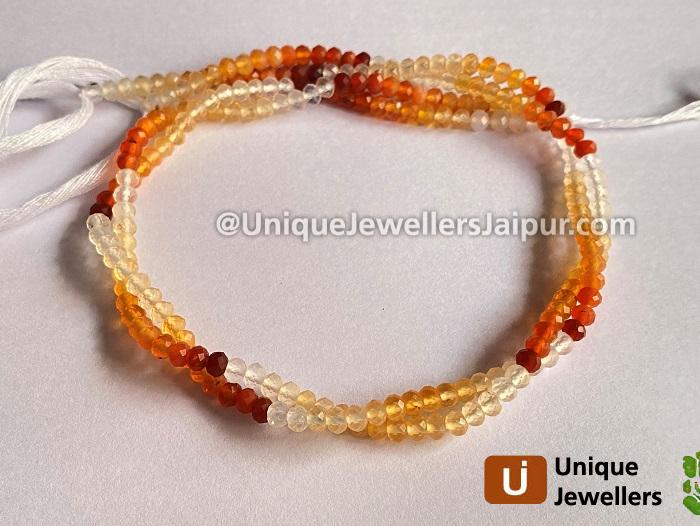 Fire Opal Faceted Roundelle Beads