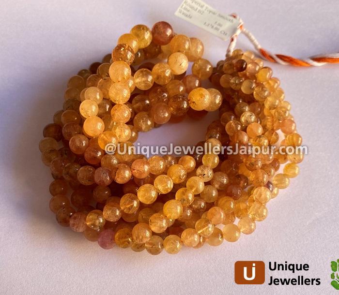 Imperial Topaz Smooth Round Beads